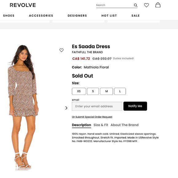 Faithfull the Brand Es Saada Mini Sun Dress Feminine Sexy Fitted Wedding Guest - Picture 12 of 13